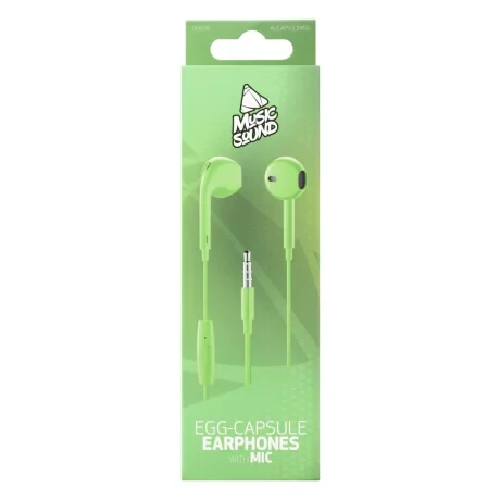 Casti cu Fir Cellularline Capsule Microfon Jack 3.5mm Verde