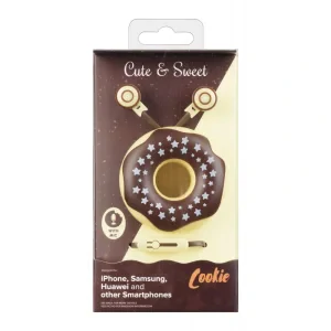 Casti cu Fir Cellularline Cute&amp;Sweet Cookie Microfon Jack 3.5mm