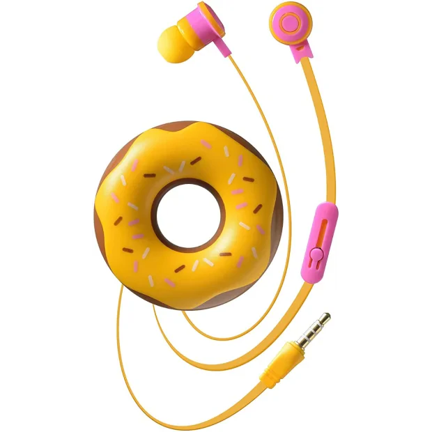 Casti cu Fir Cellularline Cute&amp;Sweet Donut Microfon Jack 3.5mm