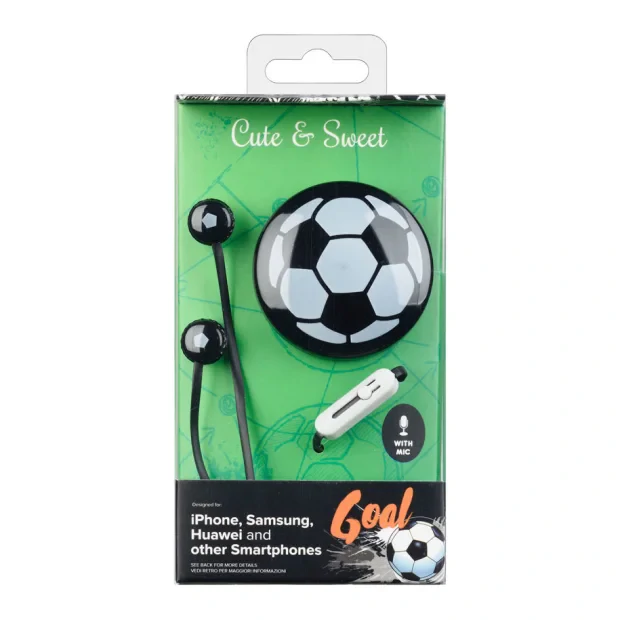 Casti cu Fir Cellularline Cute&amp;Sweet Goal Microfon Jack 3.5mm
