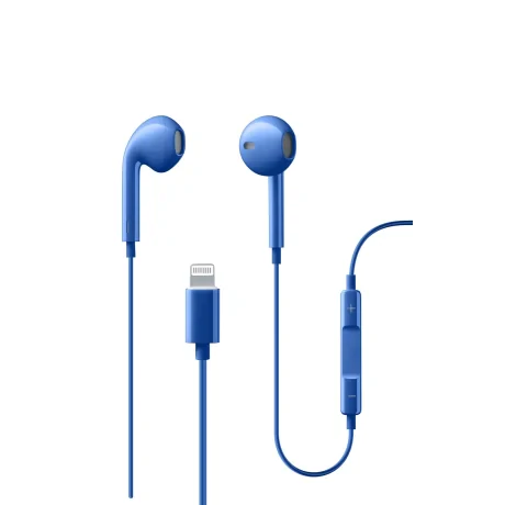 Casti cu Fir Cellularline Swan Microfon cu Input Lightning, Albastru