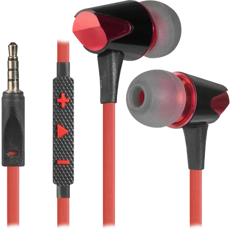 Casti cu Fir Defender Sagaris Jack 3.5mm 1.2m Negru-Rosu