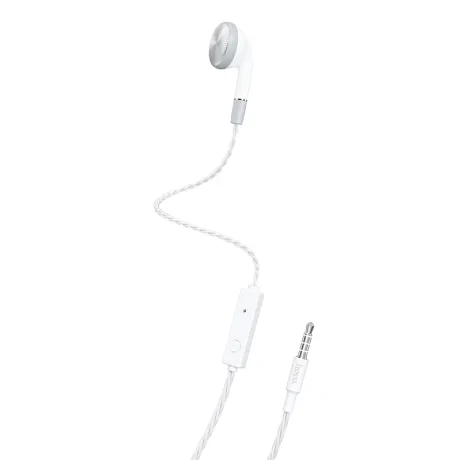 Casti cu Fir Hoco M61 Nice Microfon 1.2m Alb