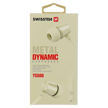 Casti cu Fir Swissten Metal Dinamic YS500 Jack 3.5mm Auriu thumb