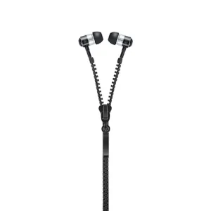 Casti tip fermoar in-ear Forever, jack 3.5mm, Negru