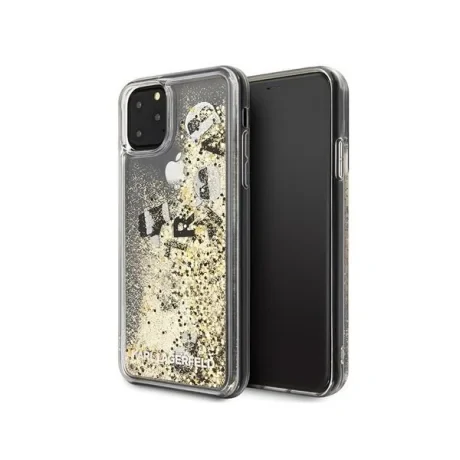 Husa Karl Lagerfeld Liquid Glitter pentru iPhone 11 Pro, Auriu