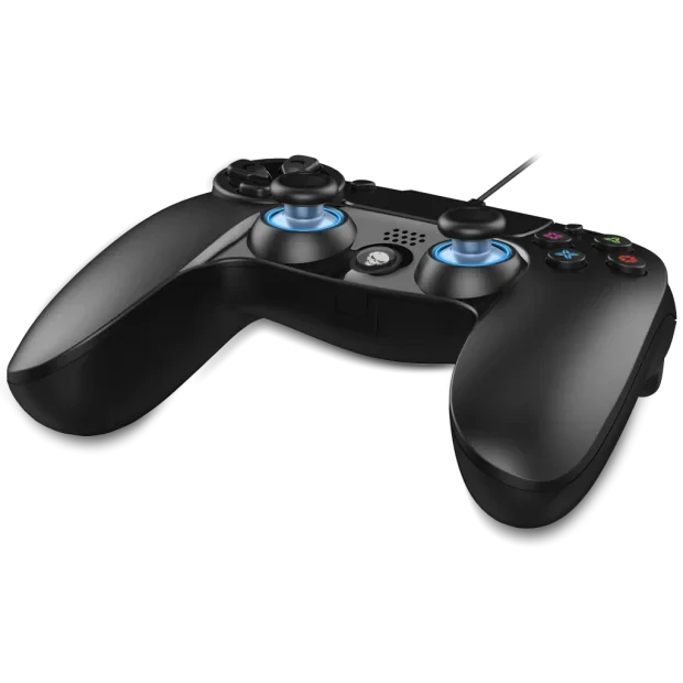 Controller Gaming Spirit of Gamer pentru PS4 cu Fir 2.5m si 16 Butoane Albastru
