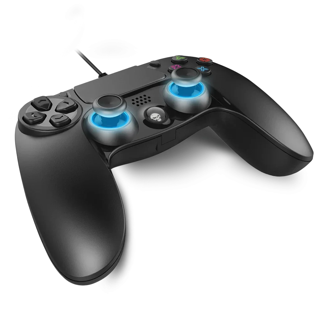 Controller Gaming Spirit of Gamer pentru PS4 cu Fir 2.5m si 16 Butoane Albastru