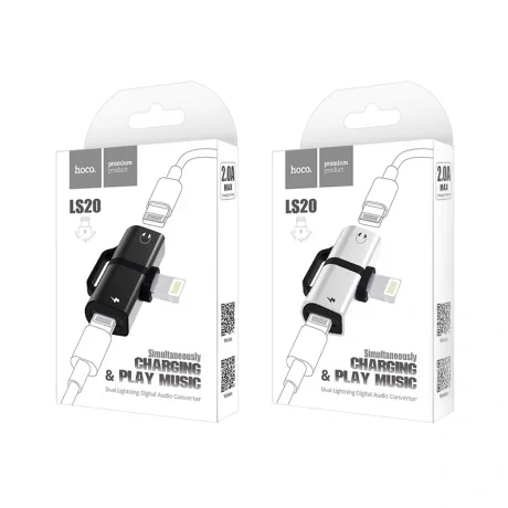 Convertor audio lightning Argintiu LS20 Hoco