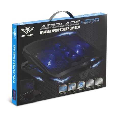 Cooler Laptop Gaming AirBlade Spirit of Gamer cu Led 17 Inch Albastru