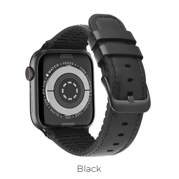 Curea Apple Watch Hoco WB18 Fenix Piele 42/44mm Negru