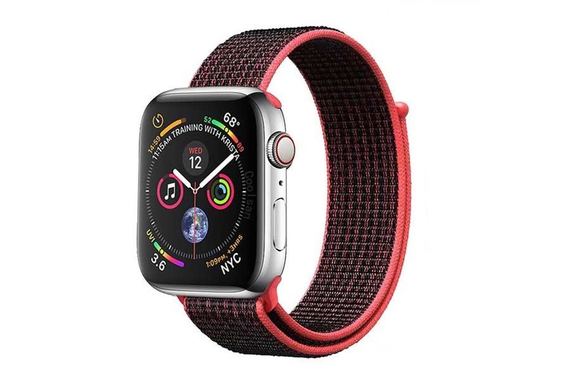 Curea Tactical Cloth pentru Apple IWatch 1/2/3/4/5/6/SE 42/44mm Gri-Roz thumb