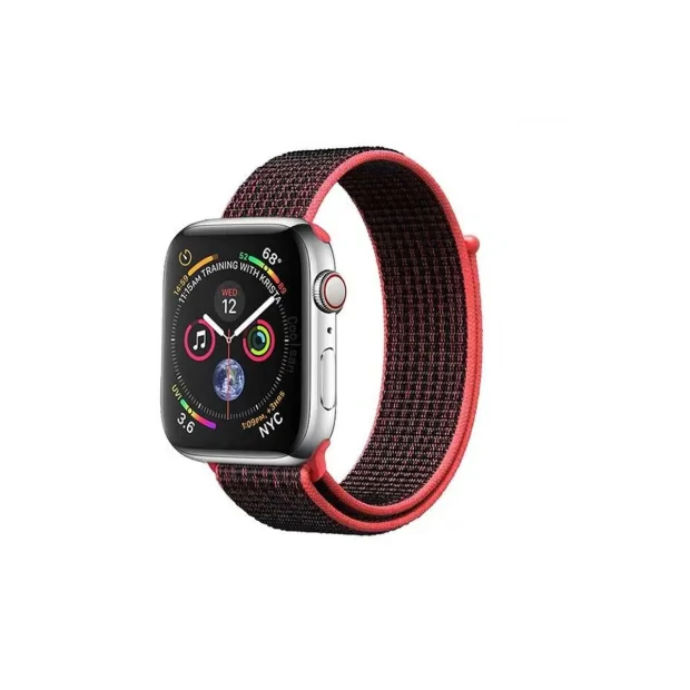 Curea Tactical Cloth pentru Apple IWatch 1/2/3/4/5/6/SE 42/44mm Gri-Roz