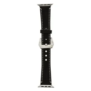 Curea Tactical Leather pentru Apple IWatch 1/2/3/4/5/6/SE 42/44mm Negru