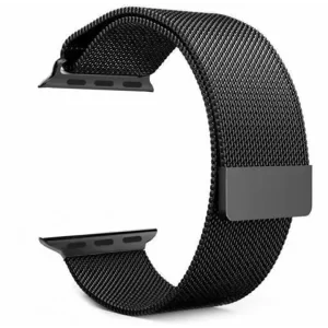 Curea Tactical Loop Magnetic Stainless Steel pentru Apple IWatch 1/2/3/4/5/6/SE 38/40mm Negru