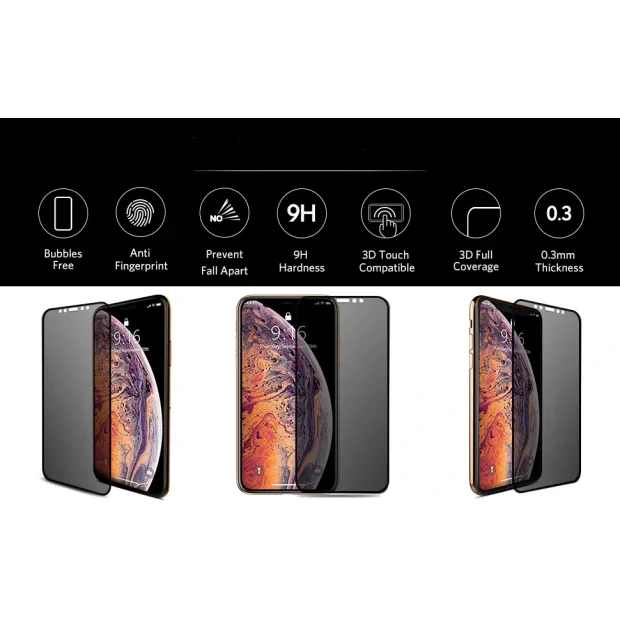 Folie sticla 3D iPhone X, Vipo Neagra