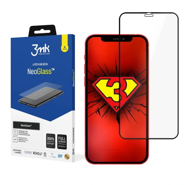 Folie Sticla 3MK NeoGlass pentru iPhone 12 Pro Max Negru