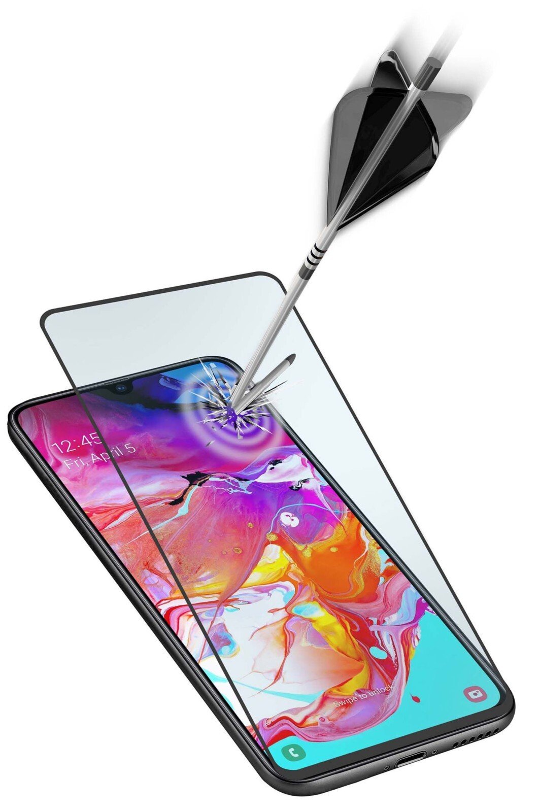 Folie Sticla Cellularline Anti-Shock pentru Samsung Galaxy A71 Negru thumb
