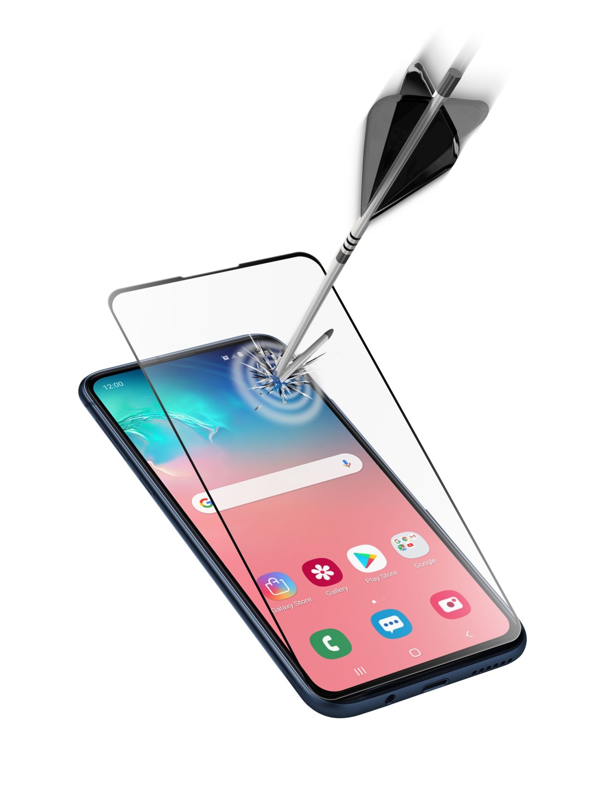 Folie Sticla Cellularline Anti-Shock pentru Samsung Galaxy S10 Negru thumb