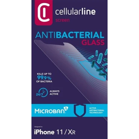 Folie Sticla Cellularline Antimicrobial pentru iPhone 11/XR