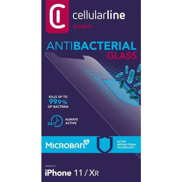 Folie Sticla Cellularline Antimicrobial pentru iPhone 11/XR