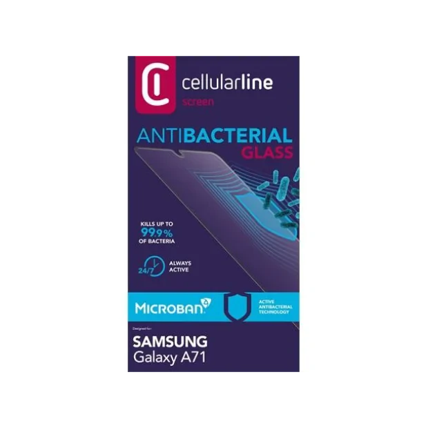 Folie Sticla Cellularline Antimicrobial pentru Samsung Galaxy A71