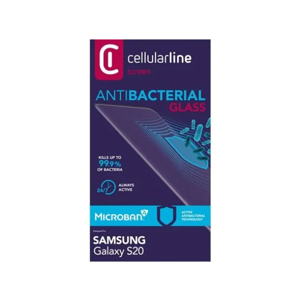 Folie Sticla Cellularline Antimicrobial pentru Samsung Galaxy S20