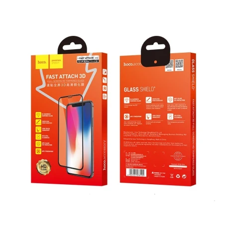 Folie sticla iPhone X, Hoco 3D Neagra