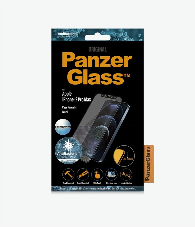 Folie Sticla Panzer Anti Reflexiv pentru iPhone 12 Pro Max Negru thumb