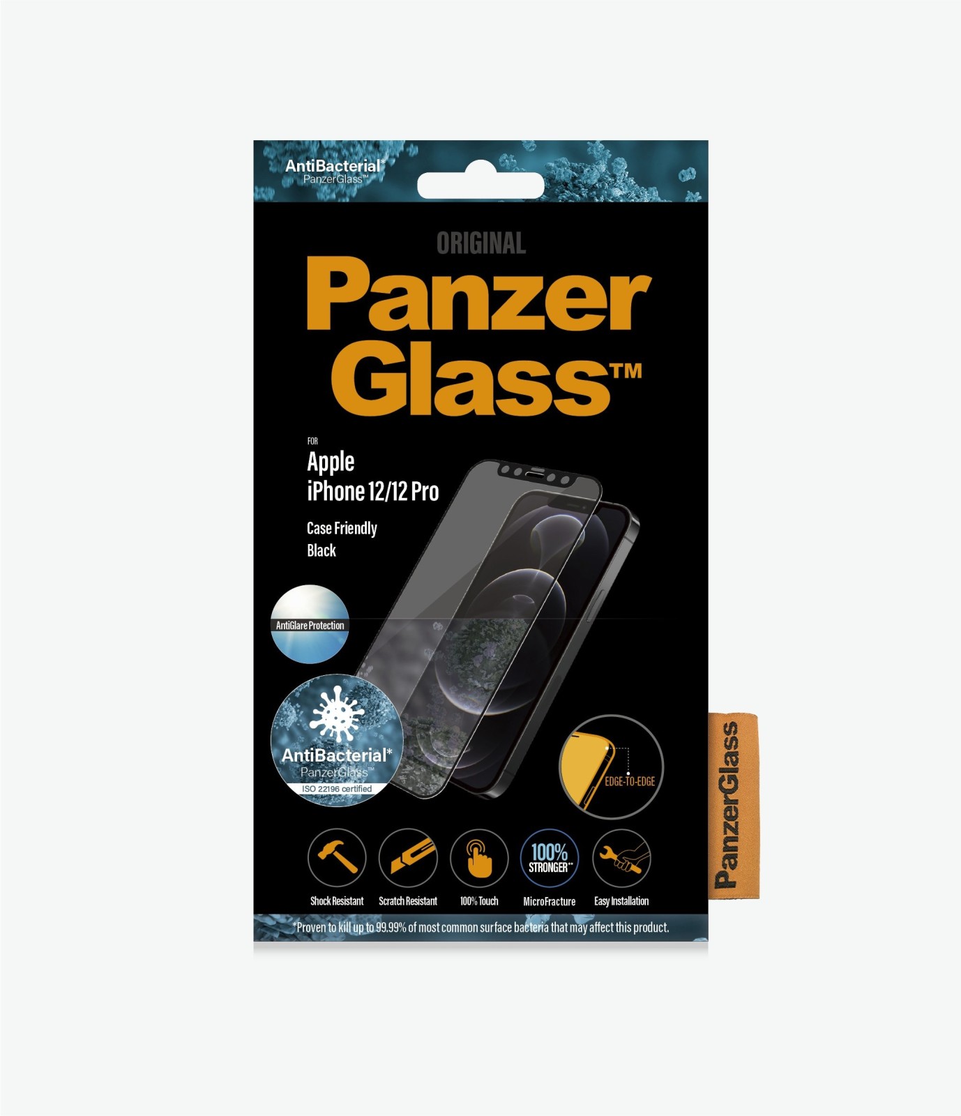Folie Sticla Panzer Anti Reflexiv pentru iPhone 12/12 Pro Negru thumb