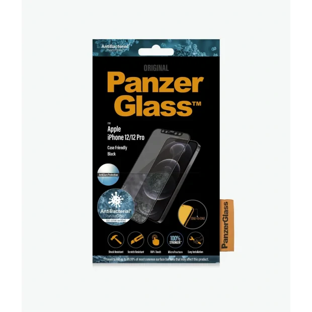 Folie Sticla Panzer Anti Reflexiv pentru iPhone 12/12 Pro Negru