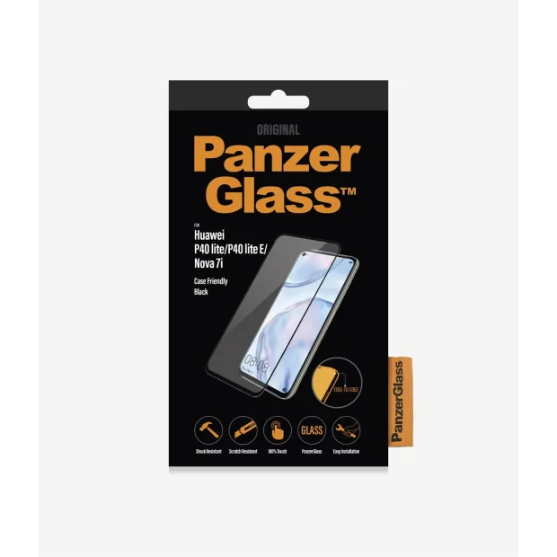 Folie Sticla PanzerGlass pentru Huawei P40 Lite/P40 Lite E, Negru