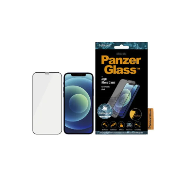 Folie Sticla Panzer pentru iPhone 12 Mini Negru