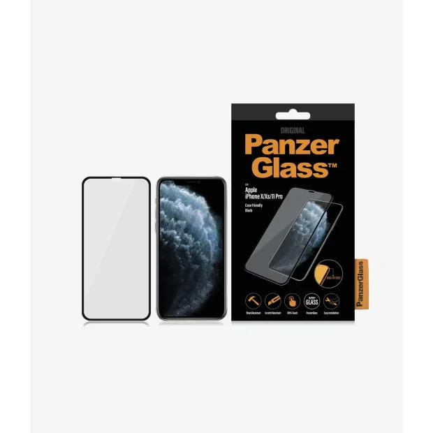 Folie Sticla PanzerGlass pentru iPhone X/XS/11 Pro Negru