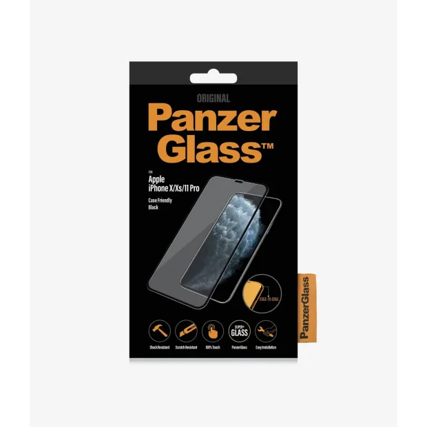 Folie Sticla PanzerGlass pentru iPhone X/XS/11 Pro Negru