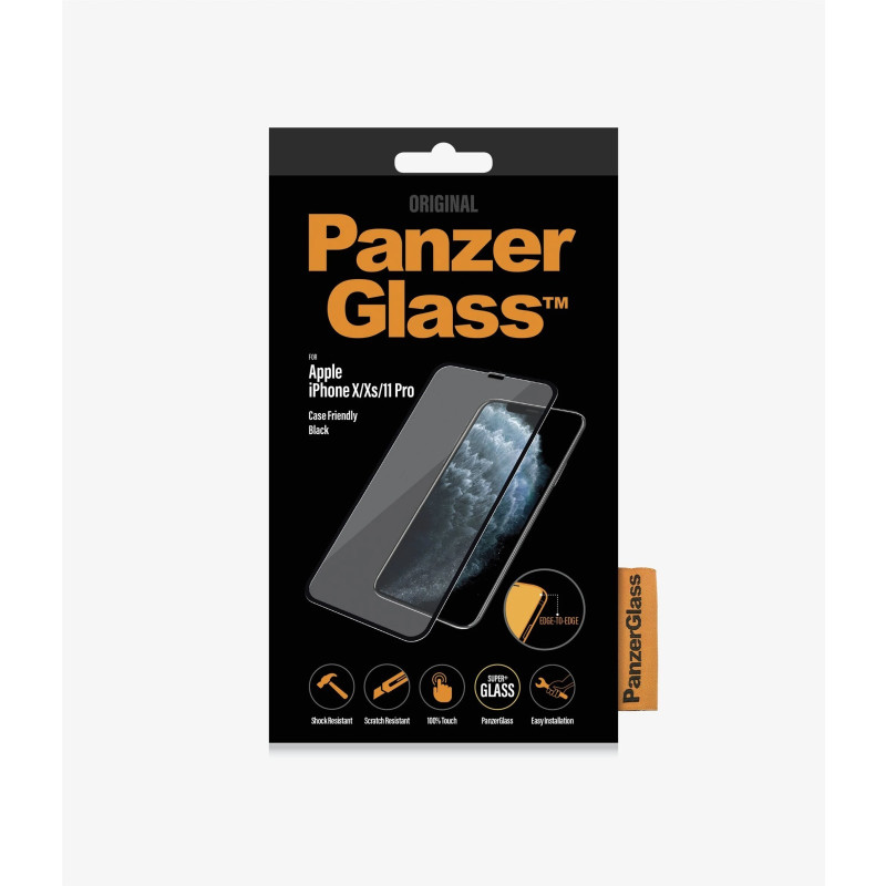 Folie Sticla PanzerGlass pentru iPhone X/XS/11 Pro Negru