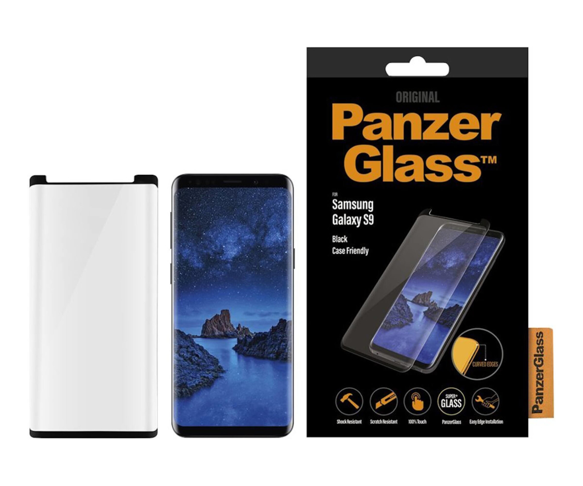 Folie Sticla Panzer pentru Samsung Galaxy S9 Negru thumb