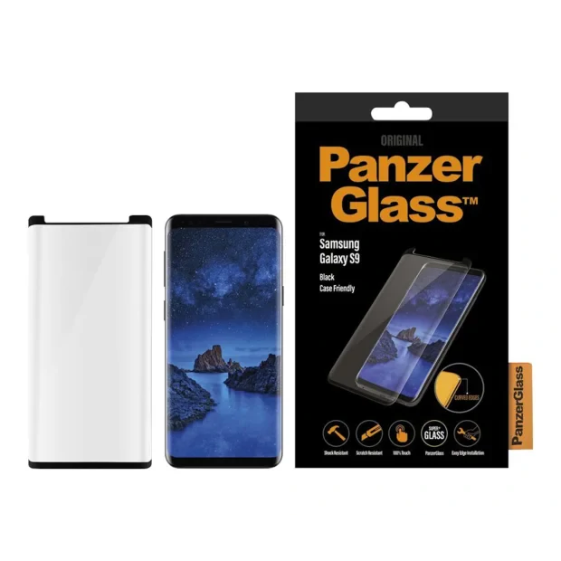 Folie Sticla Panzer pentru Samsung Galaxy S9 Negru
