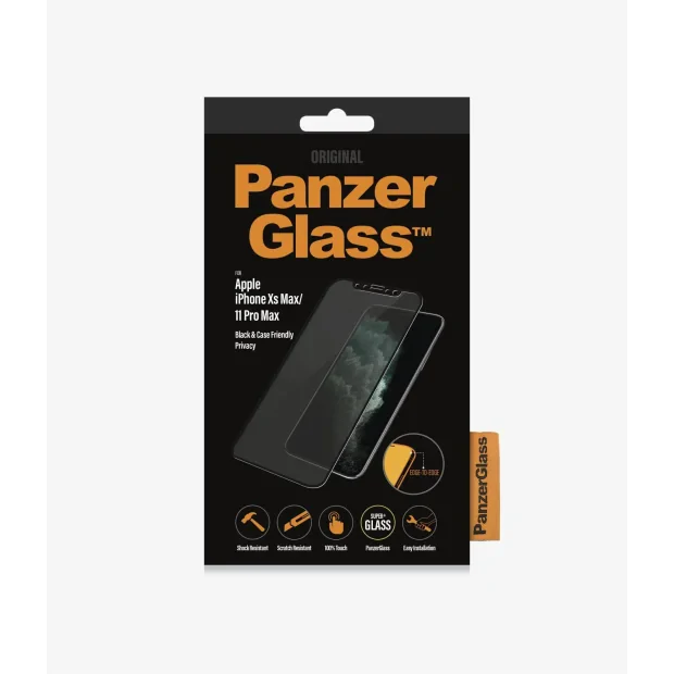 Folie Sticla PanzerGlass Privacy pentru iPhone Xs Max/11 Pro Max Negru