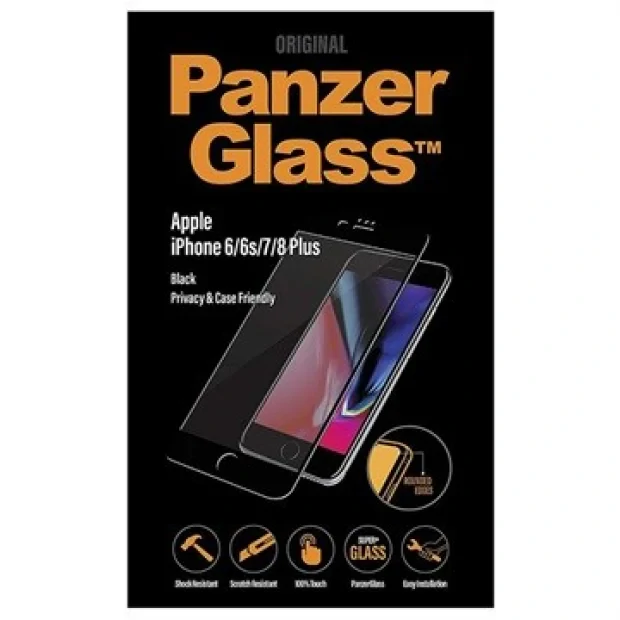 Folie Sticla Privacy Panzer pentru iPhone 6/6S/7/8 Plus Negru