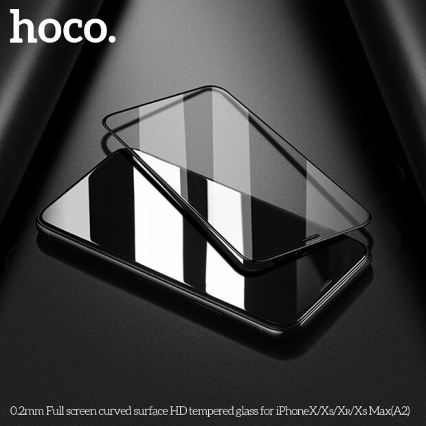 Folie sticla temperata 3D iPhone X, Hoco 0.2mm Neagra