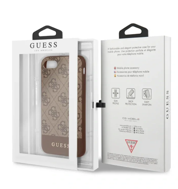 Guess Husa pentru iPhone 7/8/SE, Stripe Cover, Maro