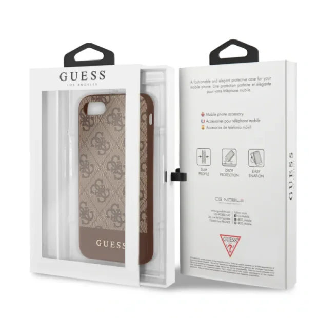 Guess Husa pentru iPhone 7/8/SE, Stripe Cover, Maro