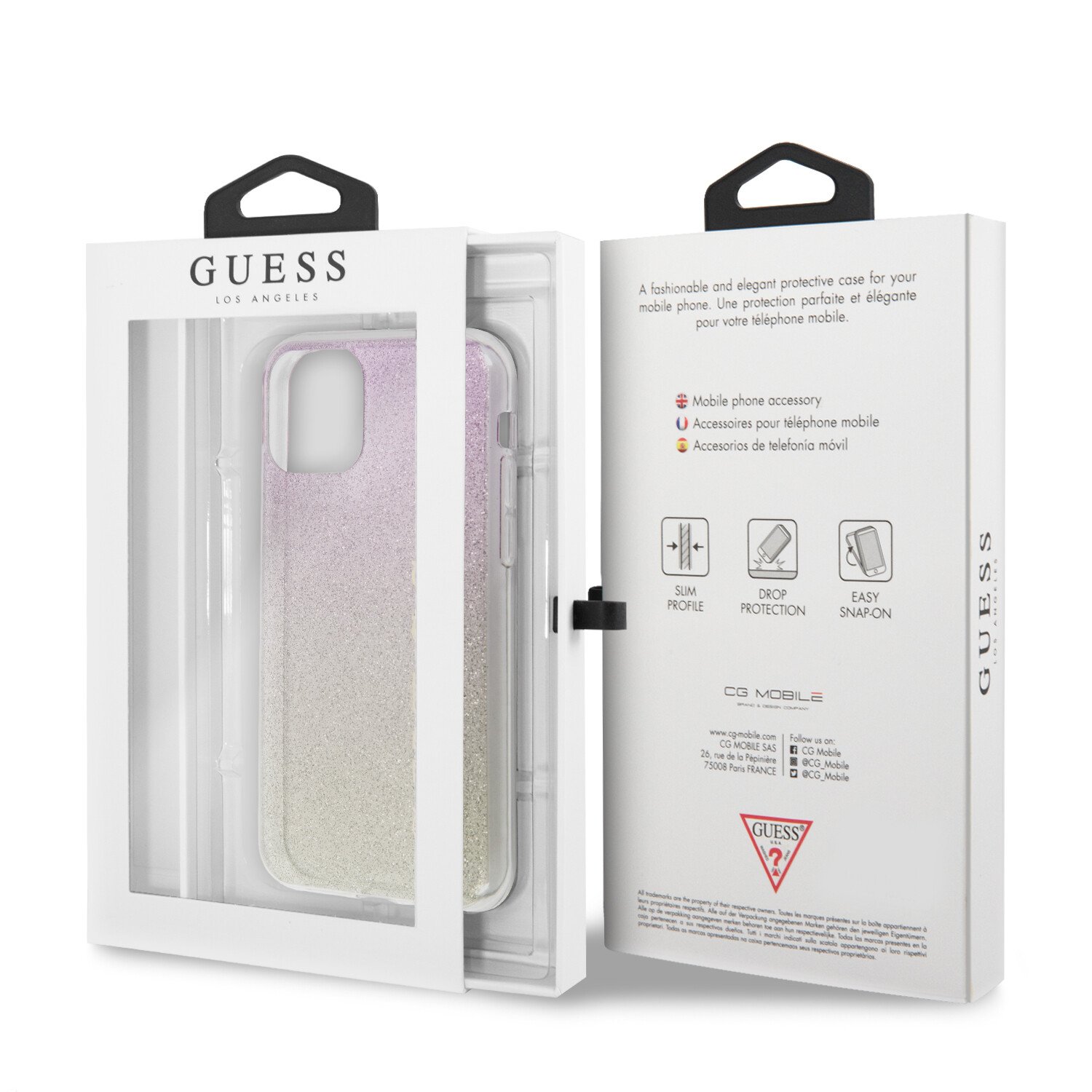 Husa Cover Guess Glitter Gradient pentru iPhone 11 Pro Gold Pink thumb