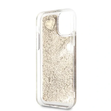 Husa Cover Guess Glitter Hearts pentru iPhone 11 Pro Max Gold