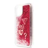 Husa Cover Guess Glitter Hearts pentru iPhone 11 Pro Max Raspberry