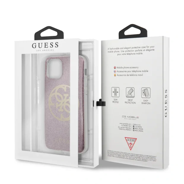 Husa Cover Guess Glitter 4G pentru iPhone 11 Pro Max Pink