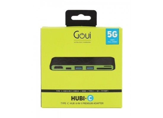 Hub Goui Hubi  USB Type C 6 Interfete Negru thumb