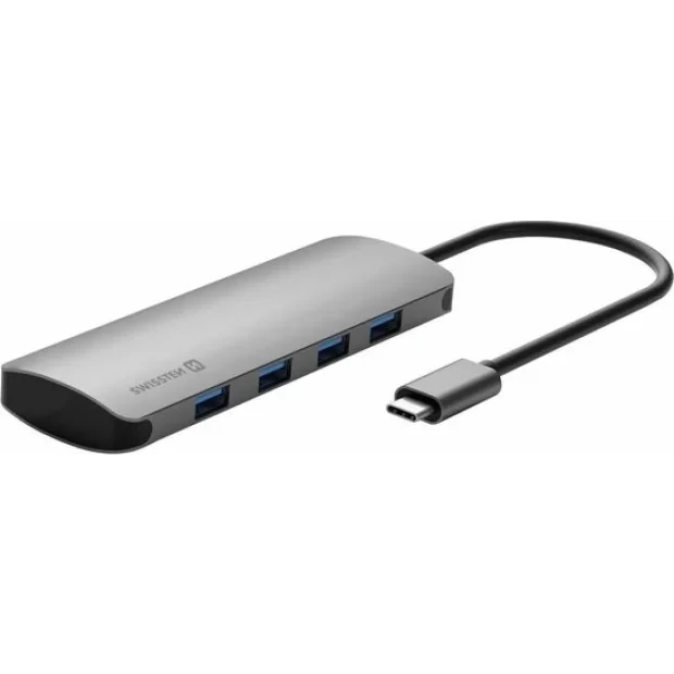 Hub Swissten 4in1 USB-C 4XUSB 3.0 Aluminiu Gri