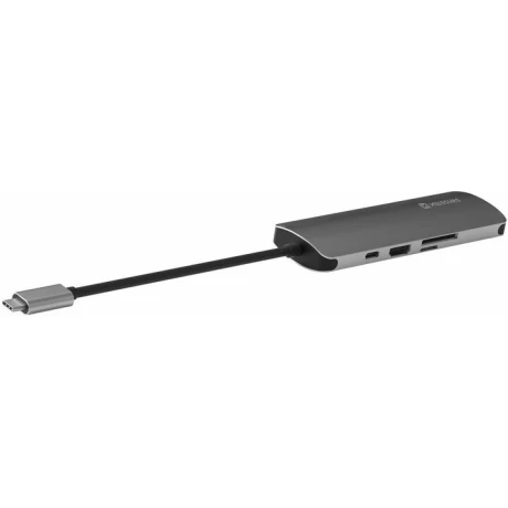 Hub Swissten 8in1 1XUSB-C PD 3XUSB 3.0 1XHDMI 4K 1XRJ45 1XSD 1XMicro SD Aluminiu Gri